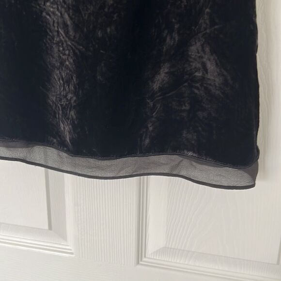 Sexy silk black chiffon velvet tank top Sz Medium - Picture 5 of 8
